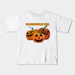 Spooktacular Pumpkin Trio Kids T-Shirt